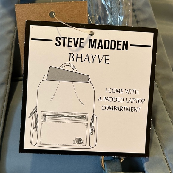 Steve Madden BHAYVE Large Blue Backpack With Matching Wristlet - Picture 4 of 8